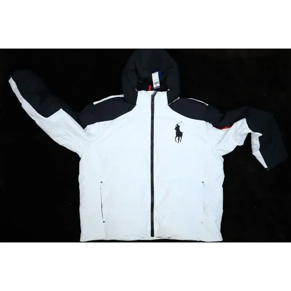Polo Ralph Lauren Big Pony White Hooded Down Puffer Jacket Big & Tall Mens 4XLT - Picture 3 of 12